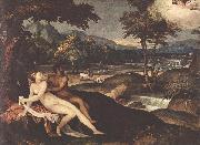 SCHIAVONE, Andrea Landscape with Jupiter and Io GD painting